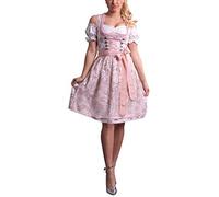 Golden Trachten-Kleid Dirndl Damen 3 TLG, Midi für Oktoberfest, mit Schürze und Bluse, 534GT (40)
