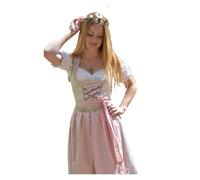 Golden Trachten - Sukienka Dirndl 3-częściowa, Midi na Oktoberfest, z fartuchem i bluzką, 502GT (10691003), kolor: szary, rozmiar: 38