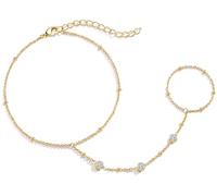 Goldene Armbänder für Damen, zierliches Armband-Set für Damen, trendig, goldene Armbänder mit Perlen, kubanisch, Büroklammer, Herz, Schlange, Seil, Perle, Kreuz, Handkette, Silberschmuck, Geschenke