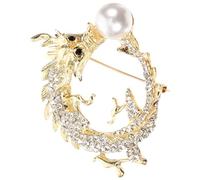 Goldene Drachen Anstecknadel aus Legierung, Vintage Brosche