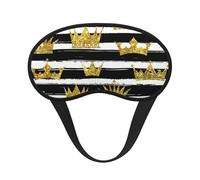 Goldene Glitzerkrone mit schwarzen und weißen Streifen,Vollständige Augenabdeckungen, lichtundurchlässige Schlafmasken, Verdunkelungs-Augenschützer