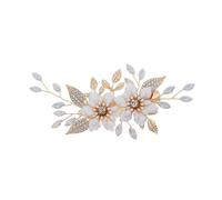 Goldene Hochzeitshaarnadel für Brautfrisur und Hochsteckfrisuren | Legierung, Florales Design mit Funkelnder Schmuckdekoration, für Hochzeit und Brautparty
