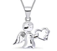 Goldene Hufeisen für Dich Schutzengel Herz Anhänger mit Kette 925 Echt Silber Kinder Mädchen Engel (40)