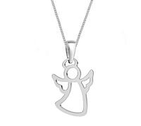 Goldene Hufeisen Schutzengel Anhänger + Kette 925 Echt Silber Kinder Damen Mädchen Engel Taufe 38 cm