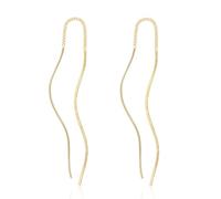 Goldene Ohrringe für Damen Hängend Ohrstecker Einfädler Ohrring Lange Quasten Welle Ohrhänger