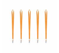 Goldene Schlüsselbänder für den Hals, 16 mm breit, Schlüsselband mit Metall-Karabiner-Clip, Polyestergewebe, verblasst nicht leicht, für Hals, Namensschilder, Ausweise, Schlüssel, 5 Stück