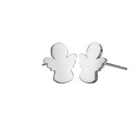 Goldener Schutzengel Mini Ohrstecker Mode Edelstahl Schmuck Statement Ohrring für Frauen Mädchen Kinder Geschenk