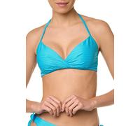 goldenpoint Bikini Damen Badeanzug Fester Triangel-BH, Farbe Blau, Größe 95