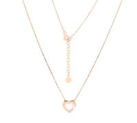 Golders Collier aus 925 Silber mit einem Herz-Anhänger aus Swarovski Zirkonia, vergoldet