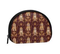 Goldfarbene Münzbörse mit Tigerkronen-Druck, Mini-Münzgeldbörse für Damen, niedlich, kleine Kleingeldbörse