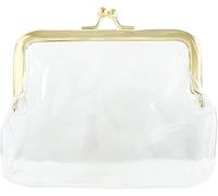 Goldfarbene Münzgeldbörse mit Kussschloss, transparente Geldbörse für Damen, wasserdichte PVC-Geldbörse für Damen, Münzgeldbörsen und -taschen, Geldbörsen, Kartenetuis und Geld-Organizer, Gold, Nein