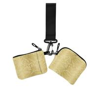 Goldfarbene Münzgeldbörse mit Weihnachtsmotiv, Kreditkartenhalter, klein, tragbar, Damen-Geld-Organizer mit Handgelenkschlaufe für Damen, 2 Packungen, Goldenes Weihnachtsblumen, 1 size, Casual