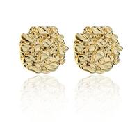 Goldfarbene Nugget-Ohrringe für Herren - Nugget-Ohrring, 18 Karat vergoldet, 925er Sterlingsilber, Ohrstecker, vergoldete Ohrringe, Ohrstecker, Keks-Ohrring, 0.5*0.5in, Sterling Silber, Kein Edelstein