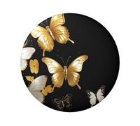 Goldfarbene weiße Schmetterlinge, schwarze Knopfnadeln, 6,1 cm, rund, Metall, personalisiertes Bild, Foto, Anstecknadel-Set für Bastelbedarf, Weihnachten, DIY, Party-Projekte