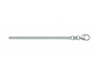 Goldkette ADELIA´S "Damen 585 Weißgold Flach Panzer Halskette Ø 1,8 mm", silber, Halsketten, Damen, 42, Gold Weißgold 585, Gold, Weißgold 585, Goldkette, Weißgoldschmuck für Damen (26071834-0) silber