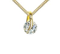 Goldkette Anhänger 585 Gold 14 Karat mit Zirkonia-Stein in edlem Design Mit Halskette - Kettenlänge 50 cm.