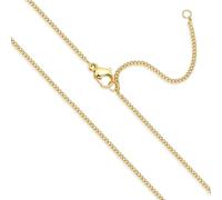 Goldkette Damen Ohne Anhänger goldene kette damen Breite 1,5mm Silberkette 585 Vergoldet halskette damen gold 45cm 50cm dünne Feine Glod Panzerkette kette Lang Wasserfest Halskette Mädchen (45+5)