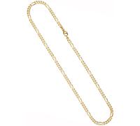 Goldkette JOBO "Figarokette 4,3 mm" Gr. 50, gelbgold 333, Halsketten, Damen, 50cm, Gelbgold 333, Goldkette, 8 Karat 333 Gold massiv, diamantiert (26284537-50) gelbgold 333