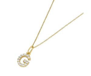 Goldkette LUIGI MERANO "Anhänger Buchstabe G mit Zirkonia, Gold 375", gold, Halsketten, Damen, 45cm, Gelbgold 375, Goldkette (39241927-0) gold