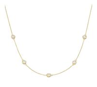 Goldkette LUIGI MERANO "Ankerkette mit Zirkonia, Gold 375", gold, Halsketten, Damen, 45cm, Gelbgold 375, Goldkette (93052027-0) gold