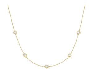 Goldkette LUIGI MERANO "Ankerkette mit Zirkonia, Gold 375", gold, Halsketten, Damen, 45cm, Gelbgold 375, Goldkette (93052027-0) gold