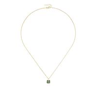 Goldkette LUIGI MERANO "Kleeblatt-Anhänger mit Malachit, Gold 375", grün, Halsketten, Damen, 45cm, Gelbgold 375, Goldkette (51802567-0) grün