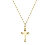 Goldkette LUIGI MERANO "mit Kreuz-Anhänger, Gelbgold 585", gold, Halsketten, Damen, 45cm, Gelbgold 585, Goldkette (31611551-0) gold