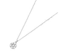 Goldkette LUIGI MERANO "Mittelteil Blüte mit Zirkonia, Gold 375", weiß, Halsketten, Herren, 45cm, Weißgold 375, Goldkette (44161400-0) weiß