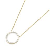 Goldkette LUIGI MERANO "Mittelteil Ring mit Zirkonia, Gold 375", gold, Halsketten, Damen, 45cm, Gelbgold 375, Goldkette (45846824-0) gold