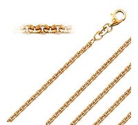 Goldkette ONE ELEMENT "Halskette Rundankerkette aus 333 Gelbgold Ø 2,4 mm" Gr. 50, gold, Halsketten, Damen, 50, Gelbgold 333 Gold, Gelbgold 333, Gold, Goldkette, Fein gearbeitet - angenehm zu tragen u