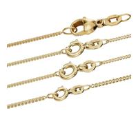 Goldkette Panzerkette 1,1mm 333-585 - 750 Gold oder Silber vergoldet, Länge:45 cm, Material:925 Sterlingsilber vergoldet