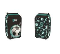 Goldkids - Federmäppchen 3 Fächer - Mäppchen für Mädchen und Jungen - Federmappe 3-Fach Federtasche 46-teilig Gefüllte Schüleretui Schulmäppchen- Ball Motiv