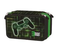 Goldkids - Federmäppchen 3 Fächer - Mäppchen für Mädchen und Jungen - Federmappe 3-Fach Federtasche 46-teilig Gefüllte Schüleretui Schulmäppchen- Gamepad Motiv