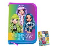 Goldkids Federmappe Federmäppchen Federtasche Schüleretui Stiftetasche Schlamper-Etui Schul-Etui ohne Inhalt Rainbow High Silver Style Motiv inkl Hausaufgabenheft