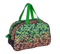 Goldkids Minecraft Pixel Game Handtasche Sporttasche Trainingstasche Schultertasche Tasche Reisetasche Sport Bag inkl. leuchtender Anhänger