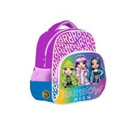 Goldkids Rainbow High Rucksack Kinder Schultasche Kindergarten Vorschule mit Aufdruck Kinderrucksack für Mädchen Kinder Geschenk inkl. leuchtende Anhänger