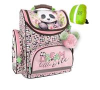 Goldkids - Rucksack Schulrucksack Teenager Kinderrucksack für Jungen und Mädchen mit Regenschutz - Panda Motiv