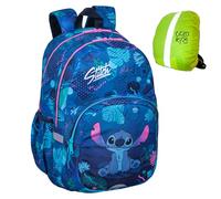 Goldkids - Rucksack Schulrucksack Teenager Kinderrucksack für Jungen und Mädchen mit Stitch Motiv - Regenschutz