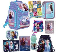 Goldkids - Schulranzen für Jungen und Mädchen, 10er-Set - Schul-Rucksack für Kinder mit Federmäppchen - Frozen-Tagebuch und Hausaufgabenheft - ELSA Frozen Motiv - 1-3 Klasse
