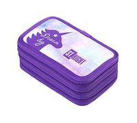 Goldkids St. Right XXL Federtasche Federmappe Federmäppchen 46-teilig gefüllte Schüleretui 3-stöckig 19 x 13 x 7 cm inkl. Füller und leuchtender Anhänger Unicorn Einhorn