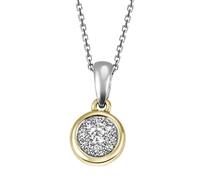 Goldmaid Anhänger mit Kette 585/- Gold Brillant weiß 0,08ct. 45cm Damen