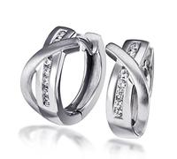 Goldmaid Damen-Creolen 925 Sterlingsilber mit 14 weißen Zirkonia Ohrringe Schmuck