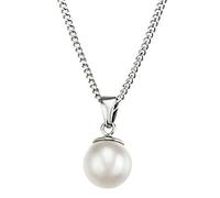 Goldmaid Damen-Kette mit Anhänger 925 Silber rhodiniert Süßwasser-Zuchtperle Weiß 45 cm Schmuck