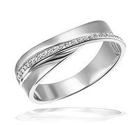 goldmaid Damen-Ring 925 Sterlingsilber 25 Zirkonia weiß, teilweise poliert, teilweise mattiert (56)