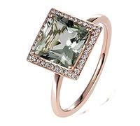 Goldmaid Damen-Ring Amethyst 375 Rotgold grün Quadratschliff Diamant (0.12 ct) - Fa R6096RG