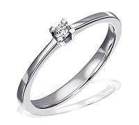 Goldmaid Damen-Ring Trauring, Freundschaftsring, Verlobung 925 Silber rhodiniert Diamant (0.05 ct) Brillantschliff weiß Gr. 58 (18.5) 8 Verlobungsring Diamantring