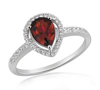 Goldmaid Damen-Ring Tropfen 925 Sterlingsilber Granat 36 Zirkonia Gr. 52 PS R4075S52 Schmuck