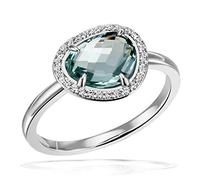 goldmaid Damenring 925 Silber Glasstein blau Echtschmuck (56 (17.8))