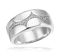 Goldmaid Damenring 925 Sterlingsilber massiv mit Boden und Ornamenten