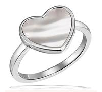 Goldmaid Damenring Jahrestag Heart Glow 925 Sterlingsilber 1 Perlmutt weiß Herz